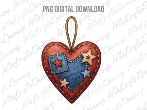 Download Patriotic Americana Heart PNG - Premium Bundle