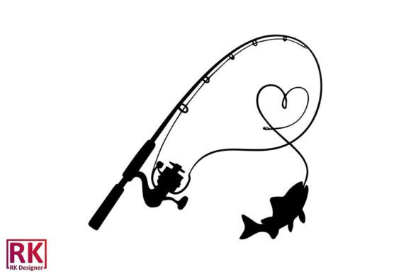 Download Fishing Rod SVG Love Fish SVG Heart SVG - Love fish Collection