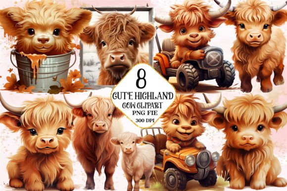 Download Cute Highland Cow Sublimation Clipart - Highland cow sublimation Collection
