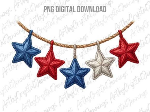 Download Patriotic Americana Star Bunting PNG - Premium Resources